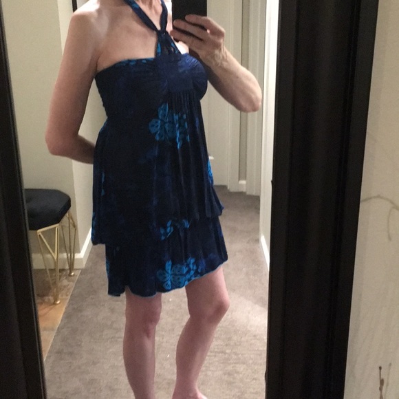 Hawaiian Print Halter Dress or Top w/Smocked Back - Picture 2 of 16